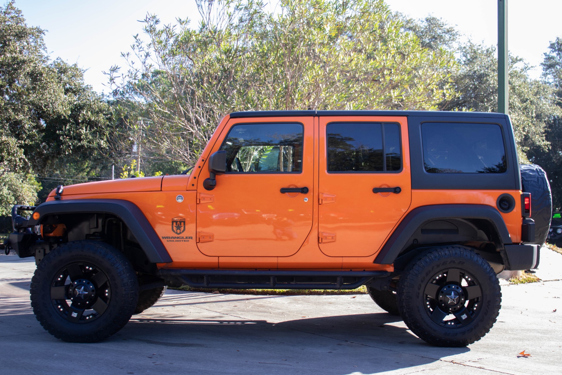 orange jeep wrangler
