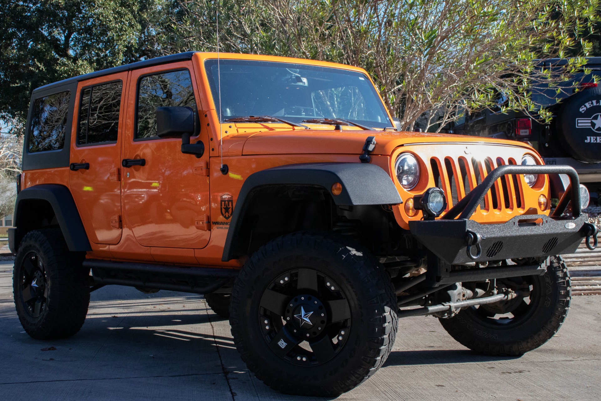 orange jeep wrangler