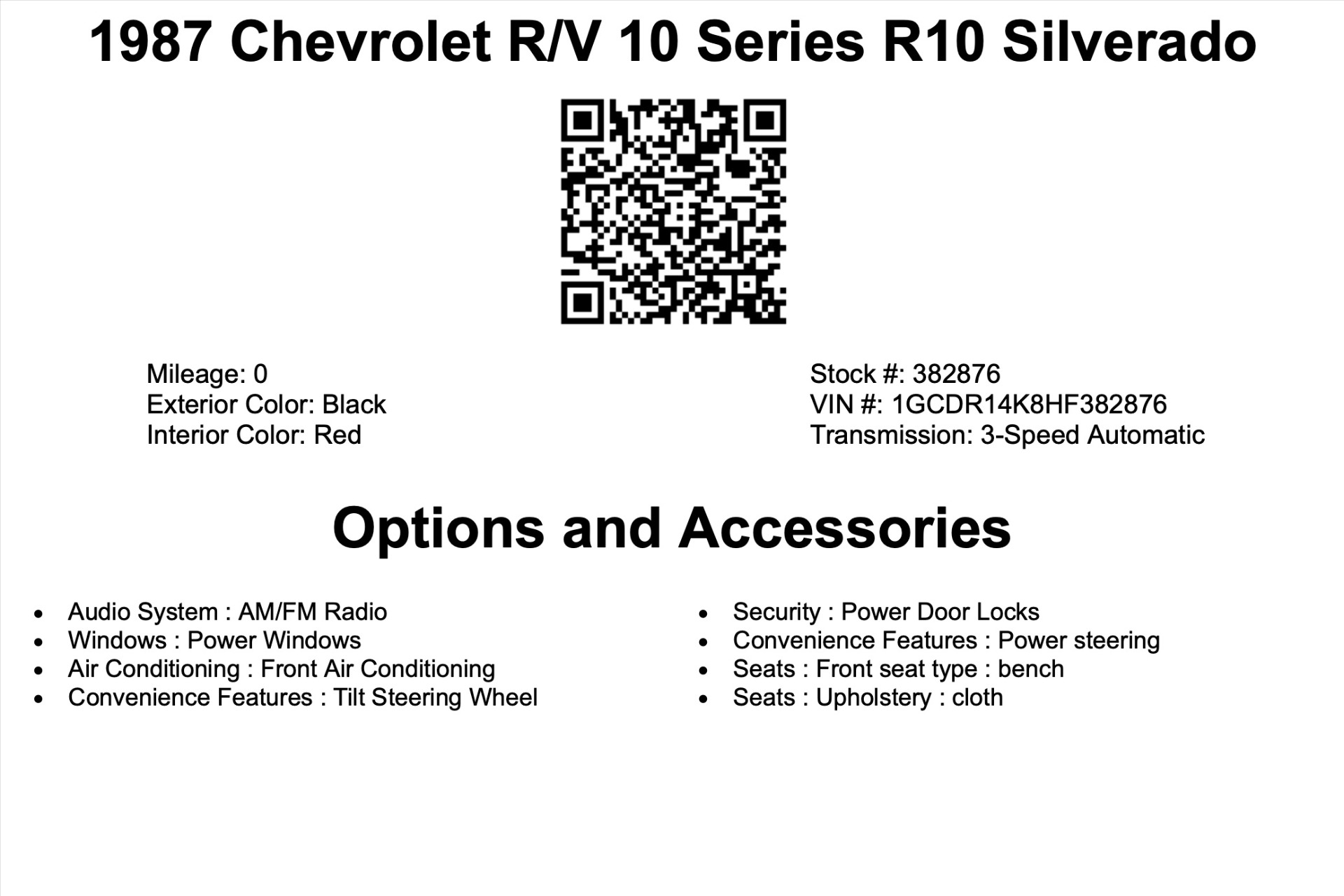 Used-1987-Chevrolet-R/V-10-Series-R10-Silverado